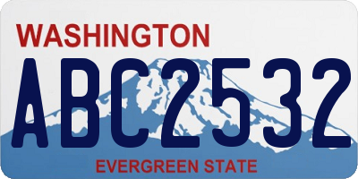 WA license plate ABC2532