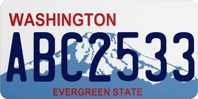 WA license plate ABC2533