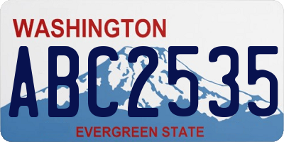 WA license plate ABC2535