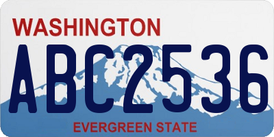 WA license plate ABC2536