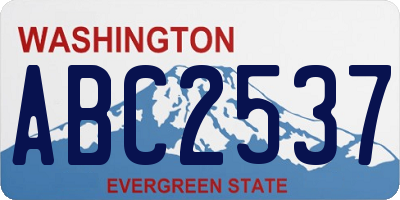 WA license plate ABC2537