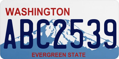 WA license plate ABC2539