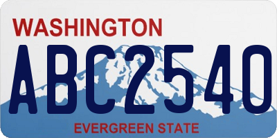 WA license plate ABC2540