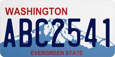 WA license plate ABC2541