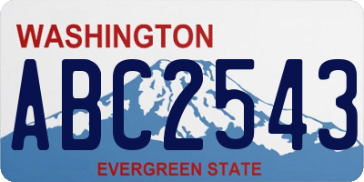 WA license plate ABC2543