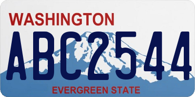 WA license plate ABC2544