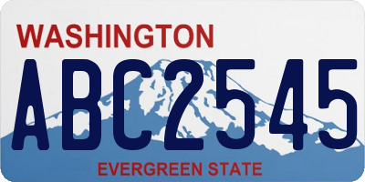 WA license plate ABC2545