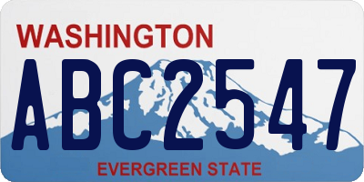 WA license plate ABC2547