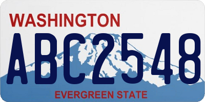 WA license plate ABC2548