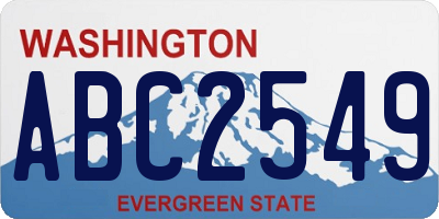 WA license plate ABC2549