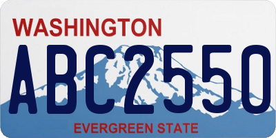 WA license plate ABC2550