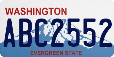 WA license plate ABC2552