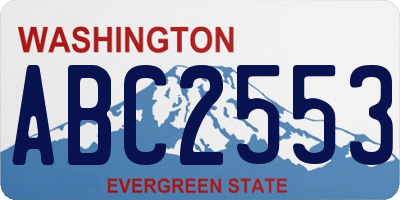 WA license plate ABC2553
