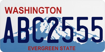 WA license plate ABC2555