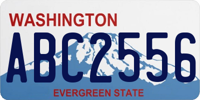 WA license plate ABC2556