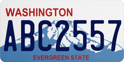 WA license plate ABC2557