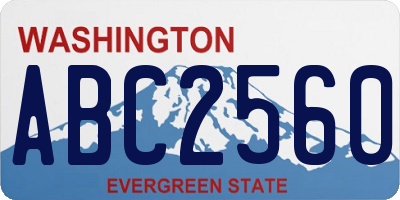 WA license plate ABC2560
