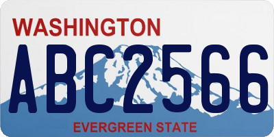 WA license plate ABC2566