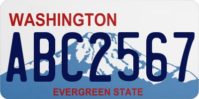 WA license plate ABC2567