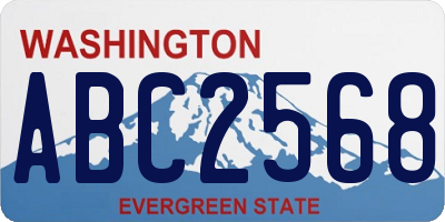 WA license plate ABC2568