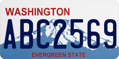 WA license plate ABC2569