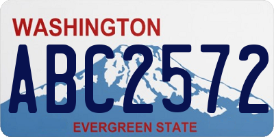 WA license plate ABC2572