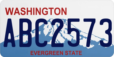 WA license plate ABC2573