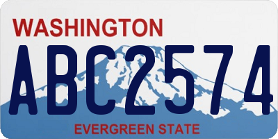 WA license plate ABC2574
