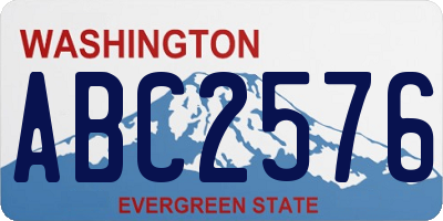 WA license plate ABC2576