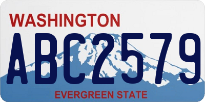 WA license plate ABC2579