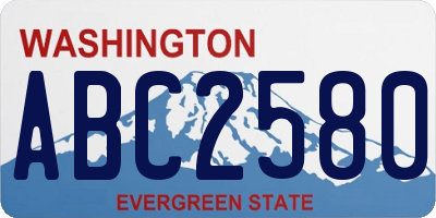 WA license plate ABC2580
