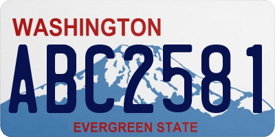 WA license plate ABC2581
