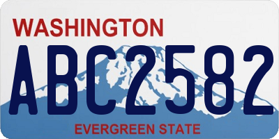 WA license plate ABC2582