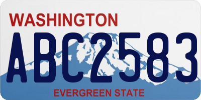 WA license plate ABC2583