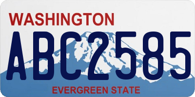 WA license plate ABC2585