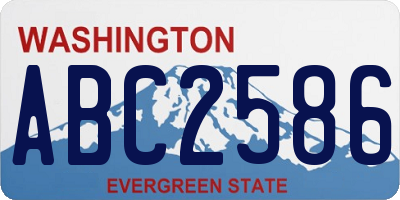 WA license plate ABC2586