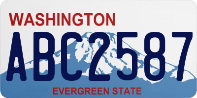 WA license plate ABC2587