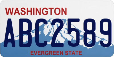WA license plate ABC2589