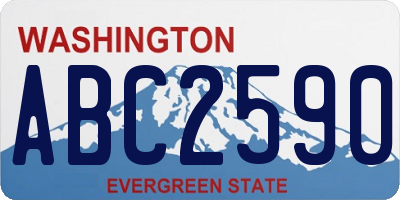WA license plate ABC2590