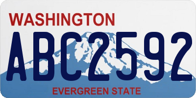 WA license plate ABC2592