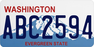 WA license plate ABC2594