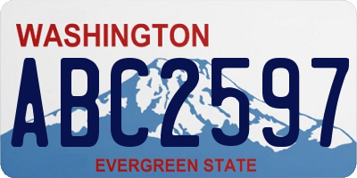 WA license plate ABC2597
