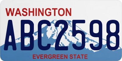 WA license plate ABC2598