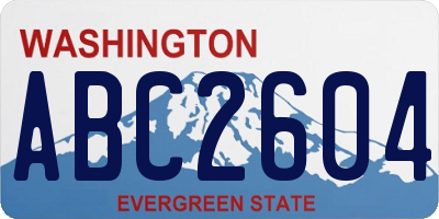 WA license plate ABC2604