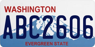 WA license plate ABC2606