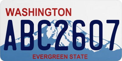 WA license plate ABC2607