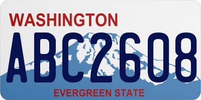 WA license plate ABC2608