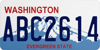 WA license plate ABC2614