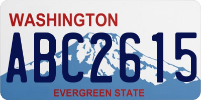 WA license plate ABC2615