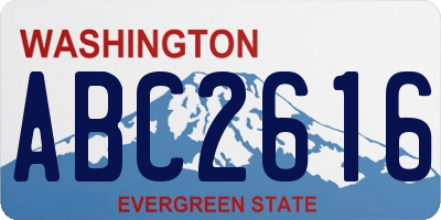 WA license plate ABC2616